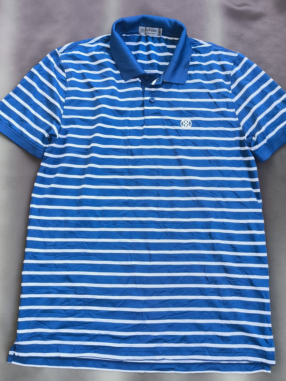 G/Fore Striped Blue Polo Shirt - Men's Casual Performance Size Medium